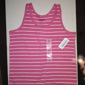 Old navy pink and white striped tank size 14/16